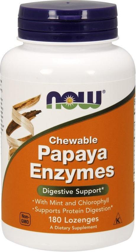 NOW Foods Papaya Enzyme, Chewable - 180 lozenges- Lillys Pharmacy and Health Store