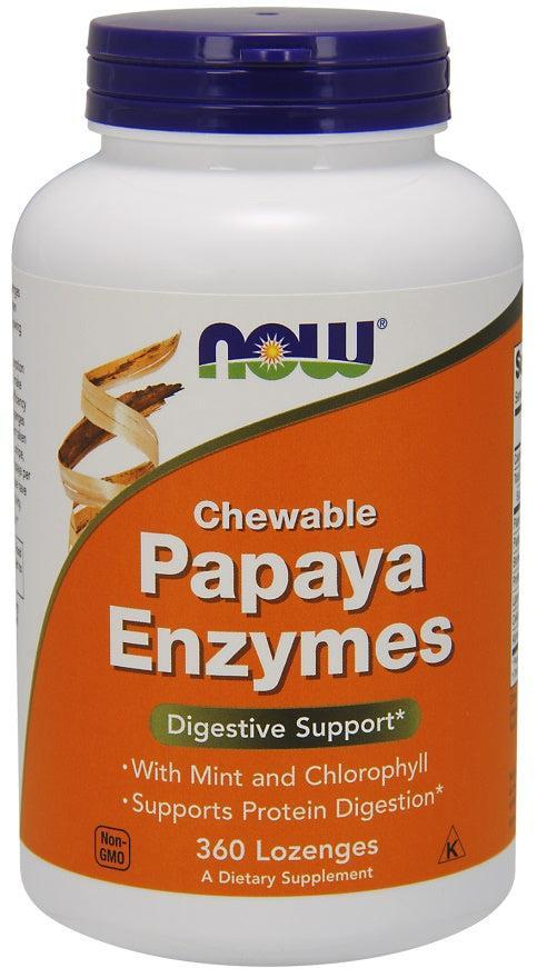 NOW Foods Papaya Enzyme, Chewable - 360 lozenges- Lillys Pharmacy and Health Store