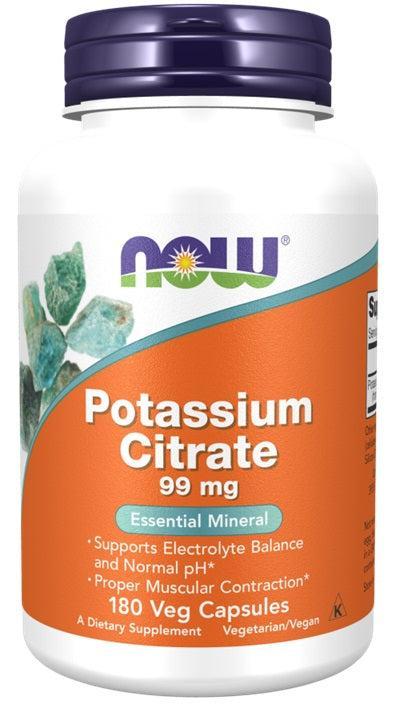 NOW Foods Potassium Citrate, 99mg - 180 vcaps- Lillys Pharmacy and Health Store