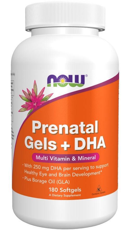 NOW Foods Prenatal Gels + DHA - 180 softgels - Lilly’s Pharmacy & Health Store