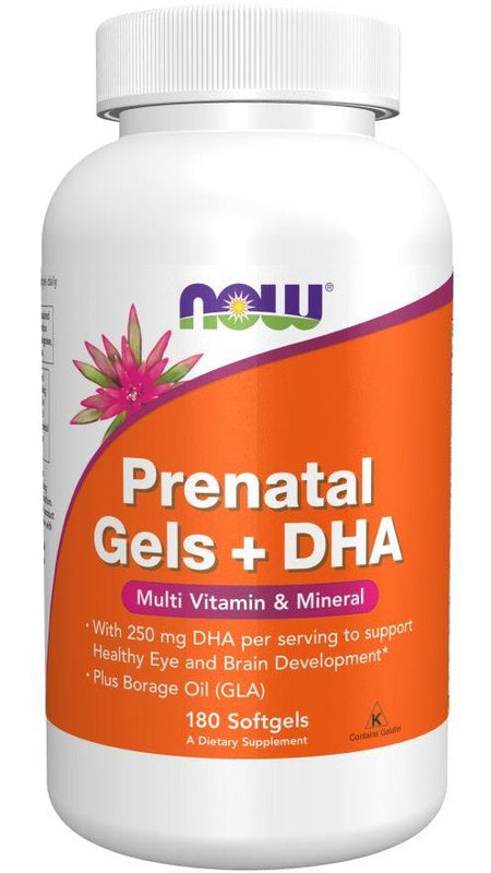 NOW Foods Prenatal Gels + DHA - 180 softgels - Lilly’s Pharmacy & Health Store