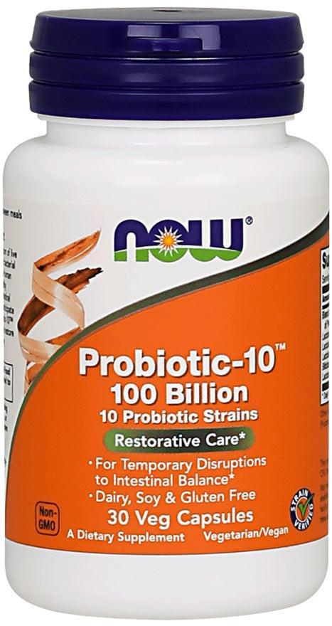 NOW Foods Probiotic-10, 100 Billion - 30 vcaps- Lillys Pharmacy and Health Store