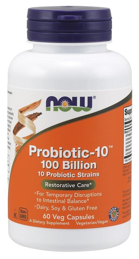 NOW Foods Probiotic-10, 100 Billion - 60 vcaps- Lillys Pharmacy and Health Store