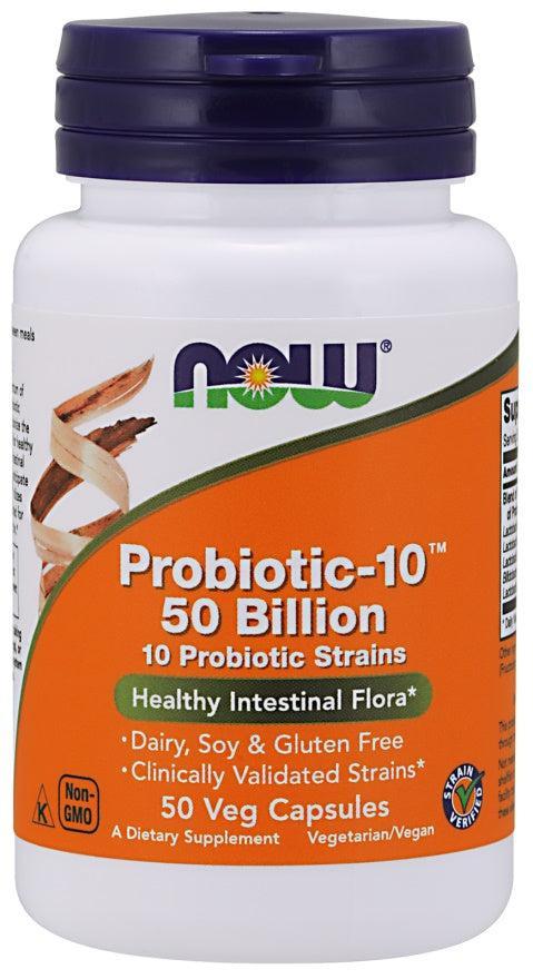NOW Foods Probiotic-10, 50 Billion - 50 vcaps- Lillys Pharmacy and Health Store