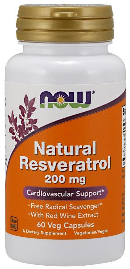 NOW Foods Resveratrol, 200mg - 60 vcaps- Lillys Pharmacy and Health Store