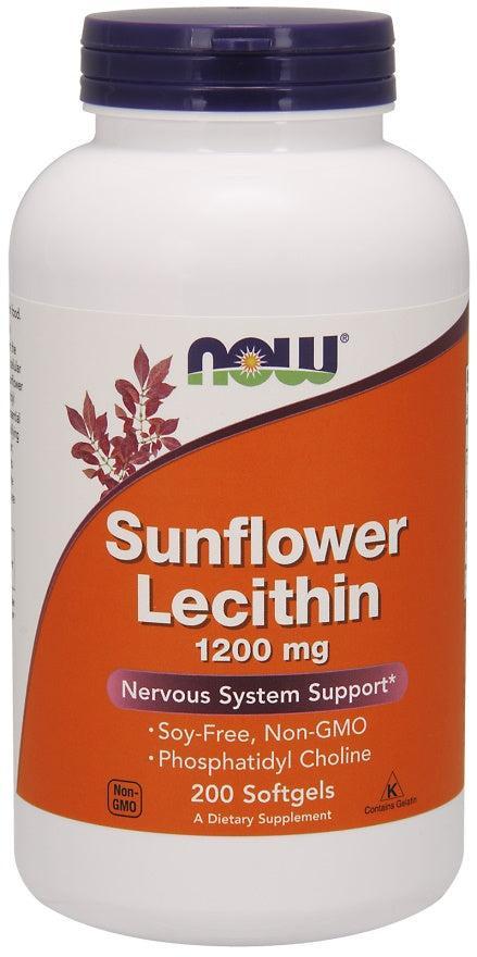 NOW Foods Sunflower Lecithin, 1200mg - 200 softgels- Lillys Pharmacy and Health Store