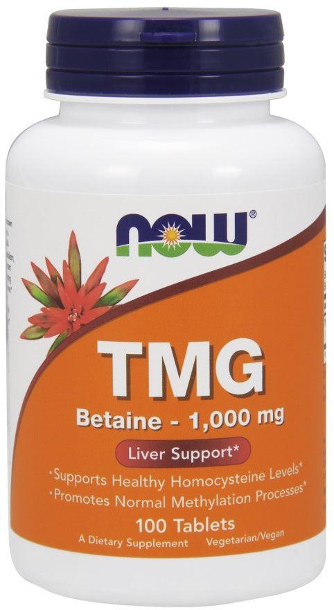 NOW Foods TMG (Trimethylglycine), 1000mg - 100 tabs- Lillys Pharmacy and Health Store