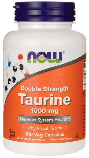 NOW Foods Taurine, 1000mg Double Strength - 100 vcaps- Lillys Pharmacy and Health Store
