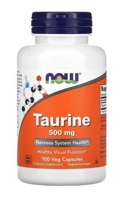 NOW Foods Taurine, 500mg - 100 caps- Lillys Pharmacy and Health Store