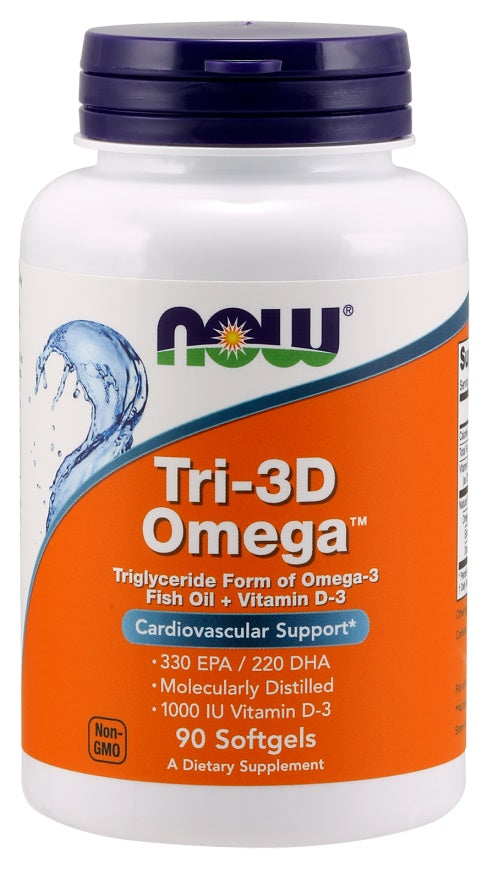 NOW Foods Tri-3D Omega - 90 softgels - Lilly's Pharmacy