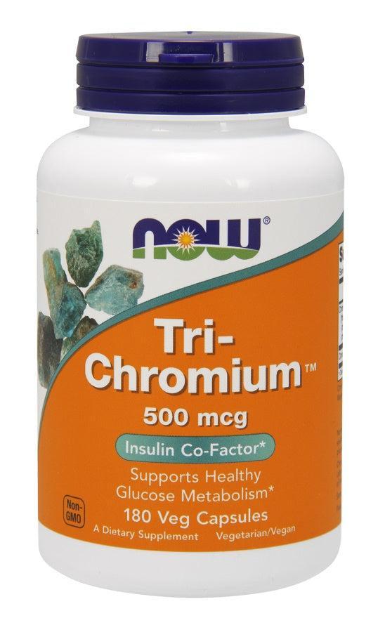 NOW Foods Tri-Chromium, 500mcg - 180 vcaps- Lillys Pharmacy and Health Store