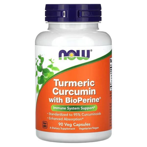 NOW Foods Turmeric Curcumin with BioPerine - 90 vcaps- Lillys Pharmacy and Health Store