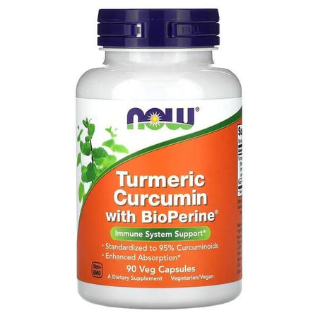 NOW Foods Turmeric Curcumin with BioPerine - 90 vcaps- Lillys Pharmacy and Health Store