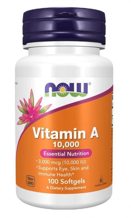 NOW Foods Vitamin A, 10 000 IU - 100 softgels- Lillys Pharmacy and Health Store