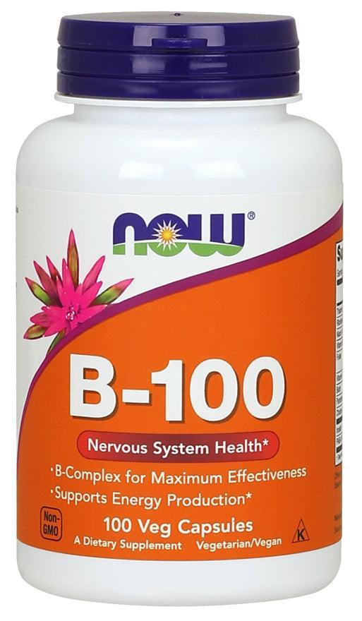 NOW Foods Vitamin B-100 - 100 vcaps- Lillys Pharmacy and Health Store