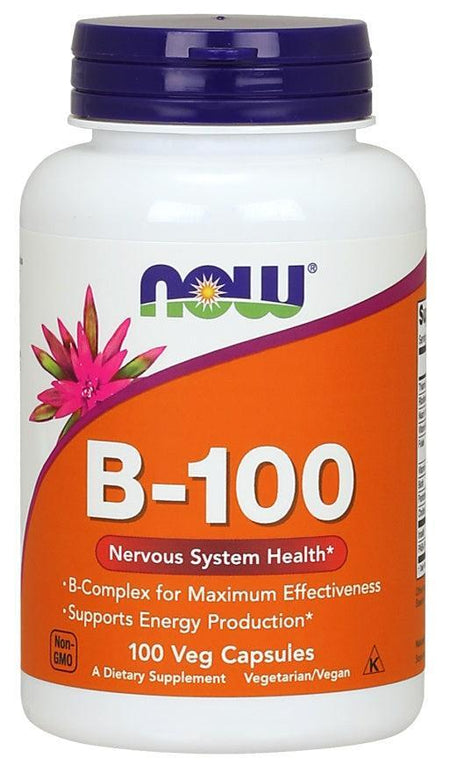 NOW Foods Vitamin B-100 - 100 vcaps- Lillys Pharmacy and Health Store