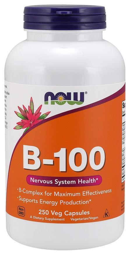 NOW Foods Vitamin B-100 - 250 vcaps- Lillys Pharmacy and Health Store