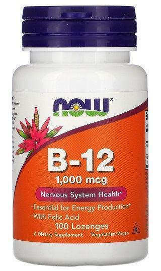 NOW Foods Vitamin B-12, 1000mcg - 100 lozenges- Lillys Pharmacy and Health Store
