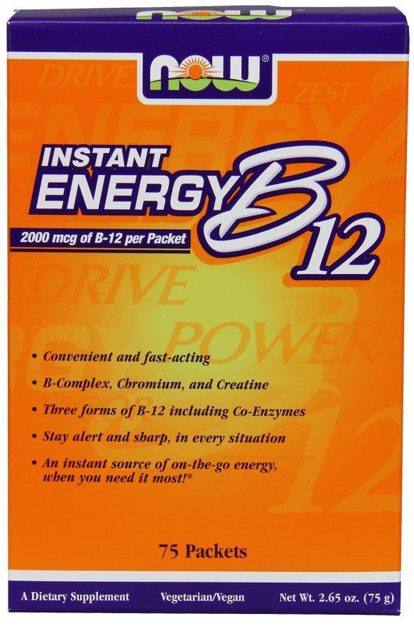 NOW Foods Vitamin B-12, Instant Energy - 75 packets- Lillys Pharmacy and Health Store