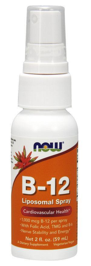NOW Foods Vitamin B-12, Liposomal Spray - 59 ml.- Lillys Pharmacy and Health Store