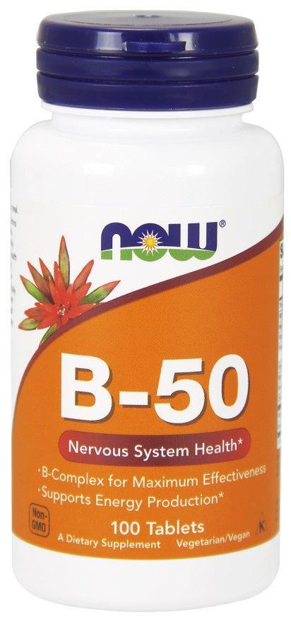 NOW Foods Vitamin B-50 - 100 tablets- Lillys Pharmacy and Health Store
