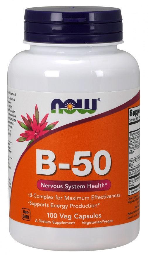 NOW Foods Vitamin B-50 - 100 vcaps- Lillys Pharmacy and Health Store