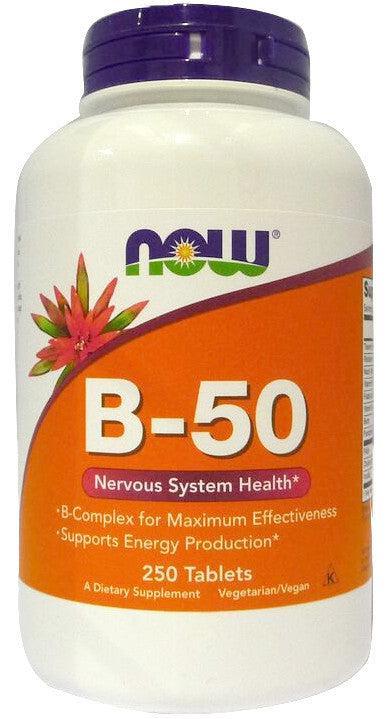 NOW Foods Vitamin B-50 - 250 tablets- Lillys Pharmacy and Health Store