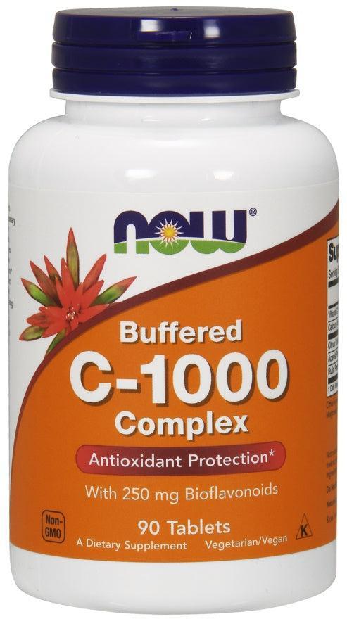 NOW Foods Vitamin C-1000 Complex - Buffered with 250mg Bioflavonoids - 90 tabs- Lillys Pharmacy and Health Store