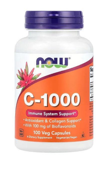 NOW Foods Vitamin C-1000 with 100mg Bioflavonoids - 100 vcaps- Lillys Pharmacy and Health Store