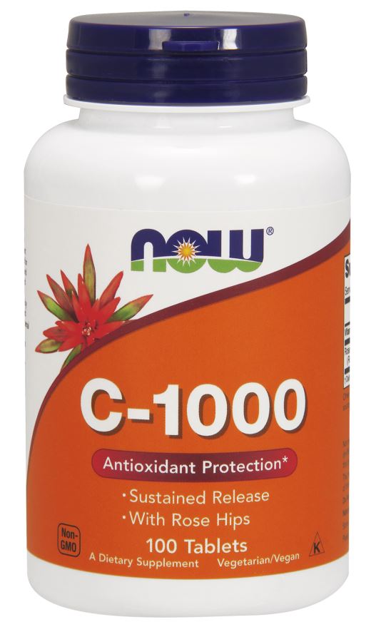 NOW Foods Vitamin C-1000 with Rose Hips - Sustained Release - 100 tabs- Lillys Pharmacy and Health Store