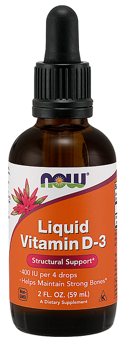 NOW Foods Vitamin D-3 Liquid, 400 IU - 59 ml. - Lilly's Pharmacy