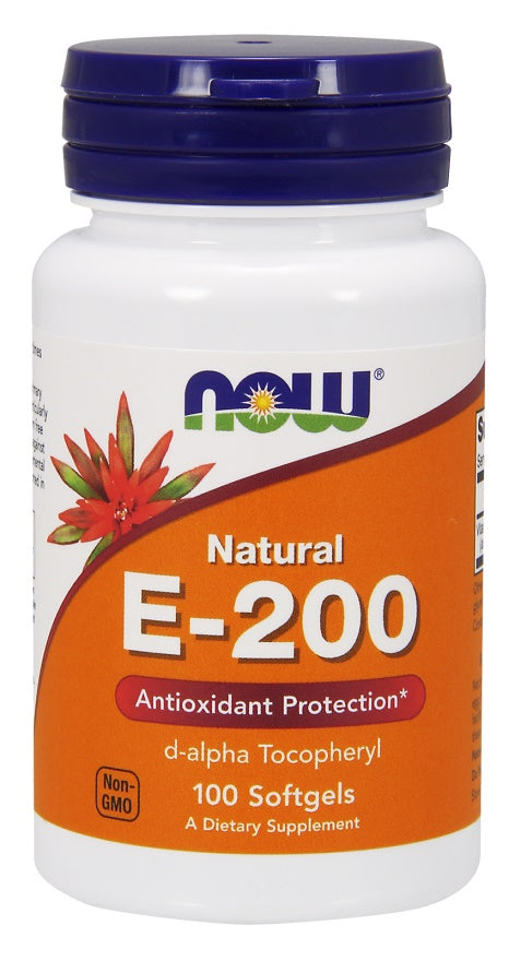 NOW Foods Vitamin E-200, Natural - 100 softgels - Lilly's Pharmacy