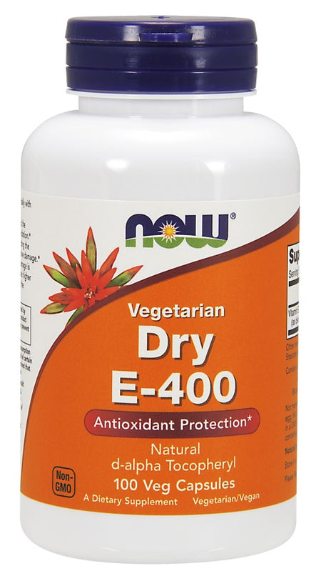 NOW Foods Vitamin E-400 Dry, Vegetarian - 100 Vcaps - Lilly's Pharmacy