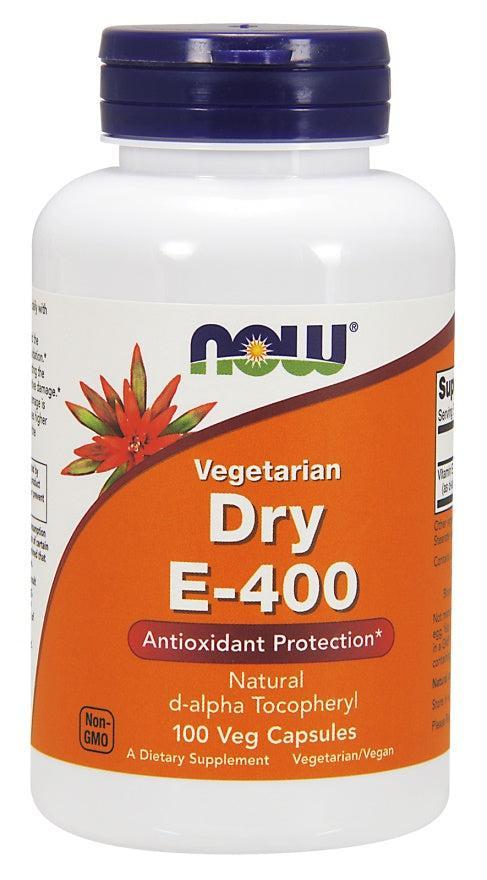 NOW Foods Vitamin E-400 Dry, Vegetarian - 100 Vcaps - Lilly's Pharmacy