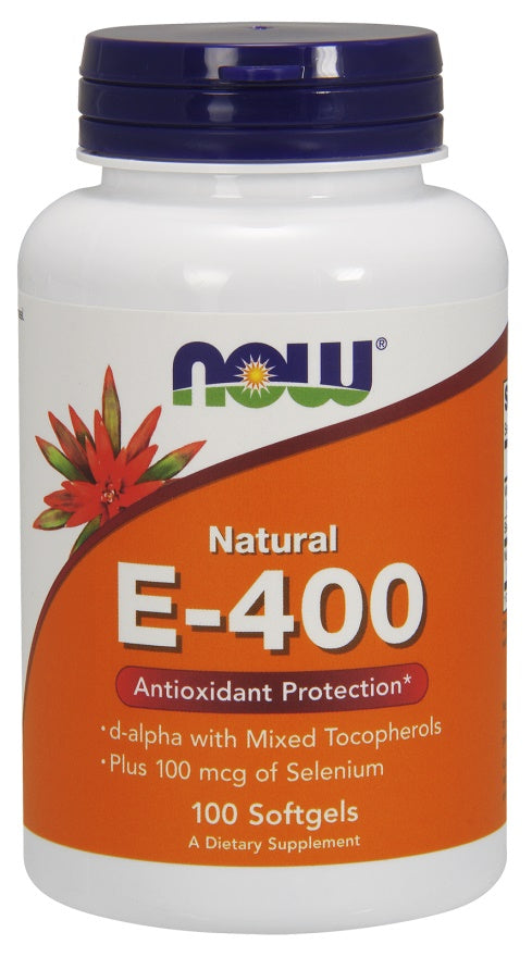 NOW Foods Vitamin E-400 IU with Selenium - 100 softgels - Lilly's Pharmacy