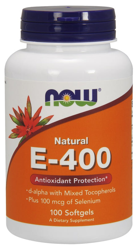 NOW Foods Vitamin E-400 IU with Selenium - 100 softgels - Lilly's Pharmacy