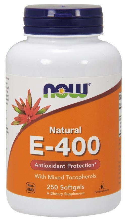 NOW Foods Vitamin E-400 - Natural (Mixed Tocopherols) - 250 softgels- Lillys Pharmacy and Health Store