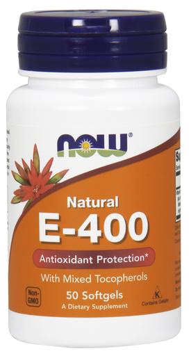 NOW Foods Vitamin E-400 - Natural (Mixed Tocopherols) - 50 softgels - Lilly's Pharmacy