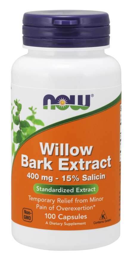 NOW Foods Willow Bark Extract, 400mg - 100 Caps - Lilly's Pharmacy