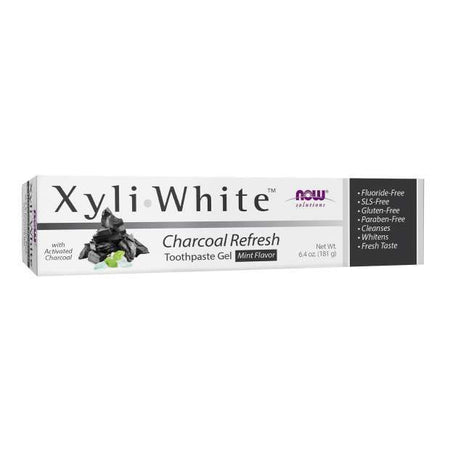 NOW Foods XyliWhite, Charcoal Refresh Toothpaste Gel - 181g - Lilly’s Pharmacy & Health Store