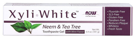 NOW Foods XyliWhite, Neem & Tea Tree Toothpaste Gel - 181g - Lilly's Pharmacy