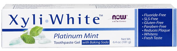 NOW Foods XyliWhite, Platinum Mint Toothpaste Gel w/Baking Soda - 181g - Lilly's Pharmacy