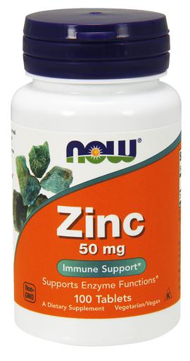 NOW Foods Zinc, 50mg - 100 Tablets - Lilly's Pharmacy