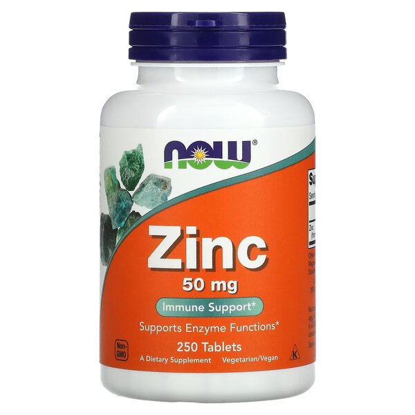 NOW Foods Zinc, 50mg - 250 Tablets - Lilly's Pharmacy
