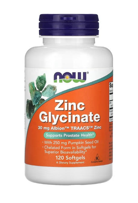 NOW Foods Zinc Glycinate - 120 softgels - Lilly's Pharmacy