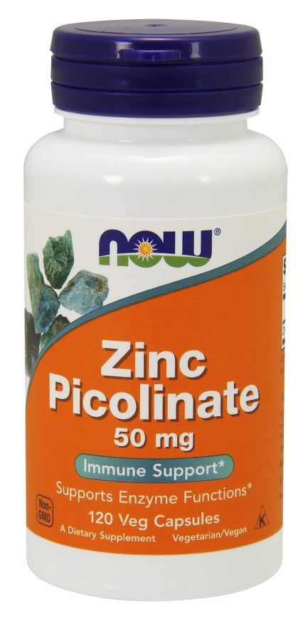 NOW Foods Zinc Picolinate, 50mg - 120 Vcaps - Lilly's Pharmacy