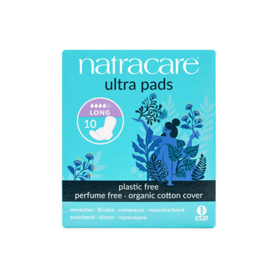 Natracare Ultra Long Pads With Wings 1x10pk- Lillys Pharmacy and Health Store