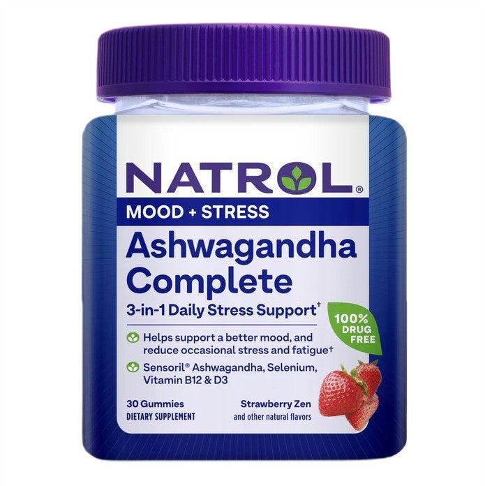 Natrol Ashwagandha Complete, Strawberry Zen 30 gummies- Lillys Pharmacy and Health Store