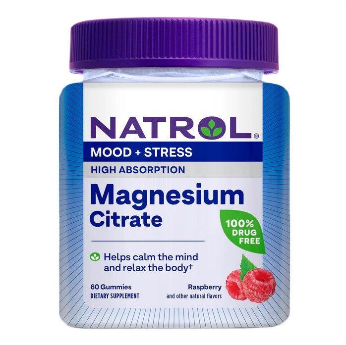 Natrol High Absorption Magnesium Citrate, Raspberry 60 gummies- Lillys Pharmacy and Health Store