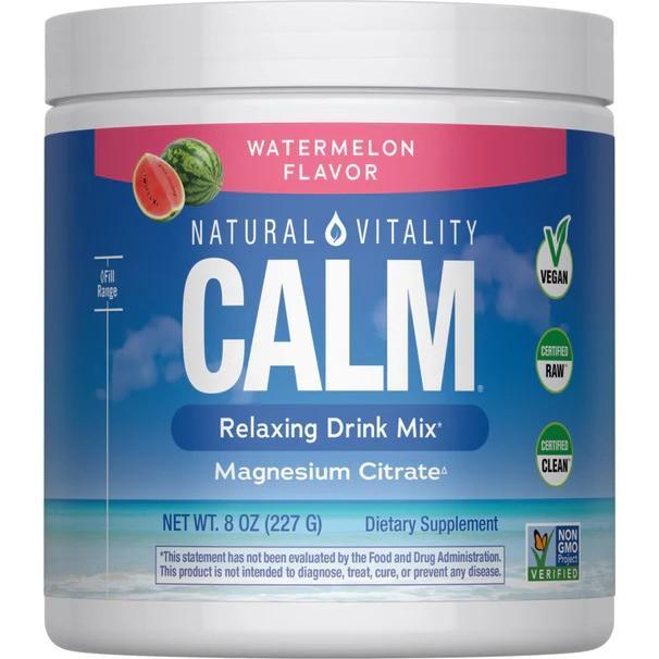 Natural Vitality Calm Magnesium Powder, Watermelon 227g- Lillys Pharmacy and Health Store